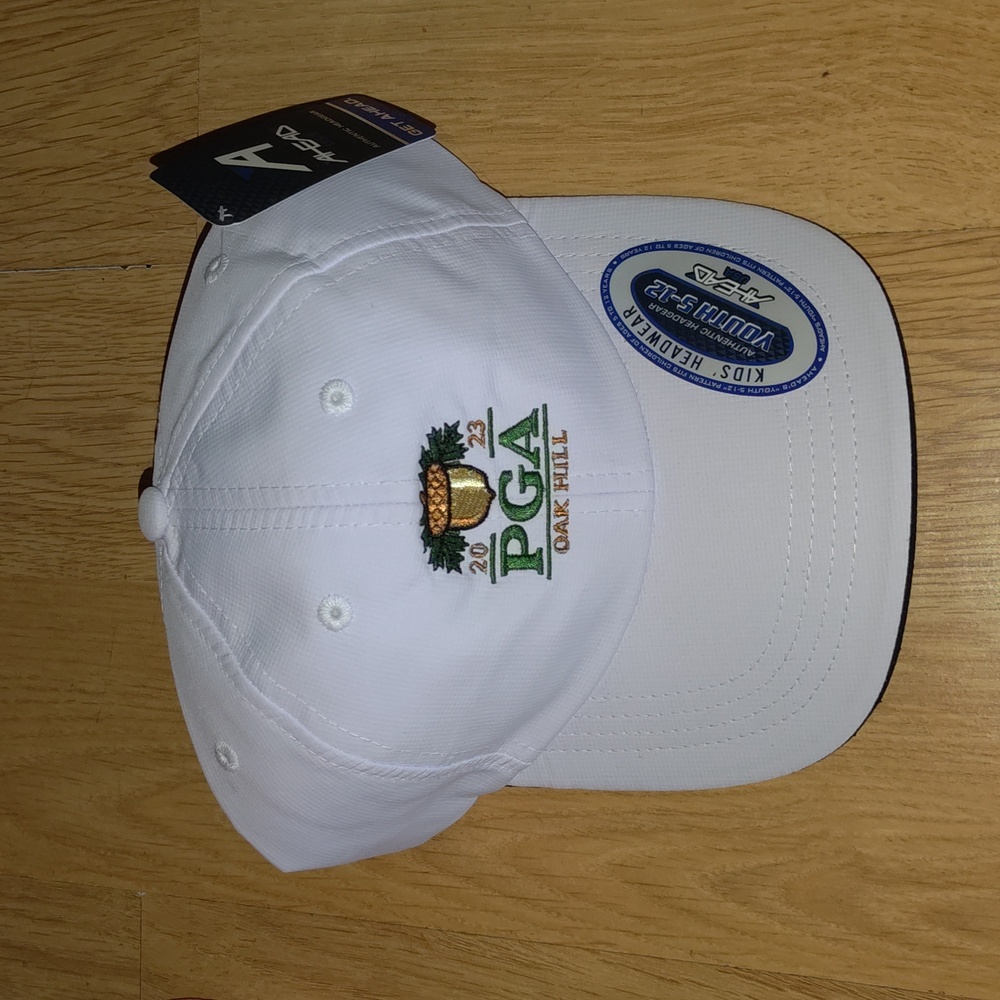 2023 PGA Oak Hill Strap-on Youth Textured Poly Solid Cap Size 5-12 New